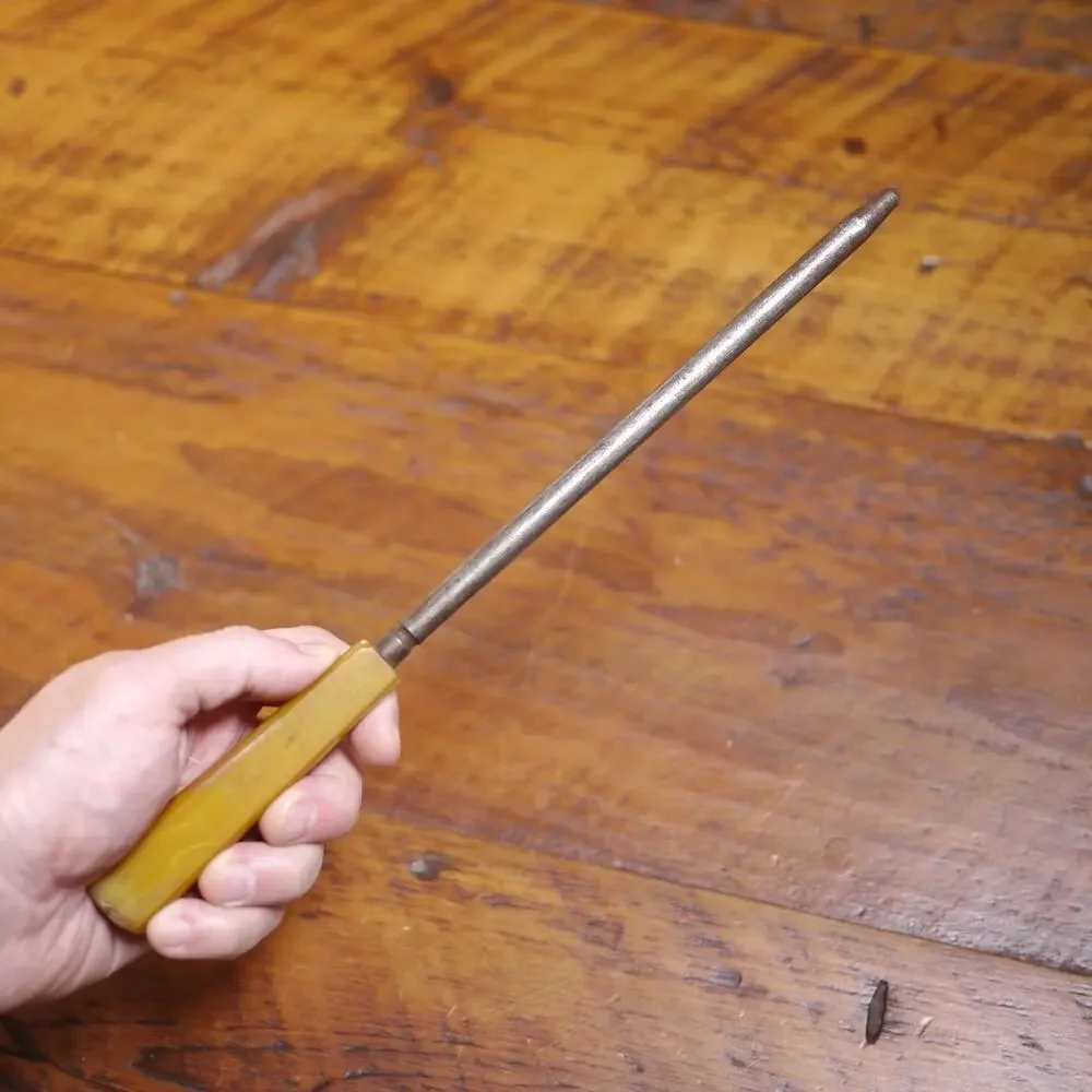 Vintage 1930s Butterscotch Bakelite Handle Knife Sharpening Steel